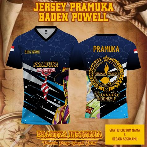 Jual Kaos Jersey Pramuka Baden Powell Biru Lengan Panjang Dan Pendek