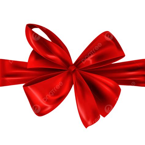 Bow Red Ribbon Vector Png Images Realistic Red Ribbon Bow Festive