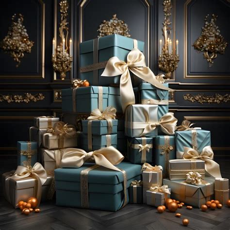 Premium AI Image Christmas Tree Surrounded By Gifts With Bows