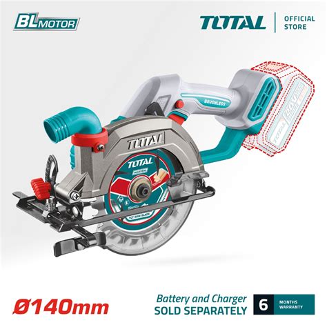 TOTAL Li Ion Circular Saw 140mm 20V Brushless Motor Blade