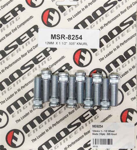 Moser Engineering 12mmx 1 12 Wheel Studs 10pk 505 Knurl Pn 8254