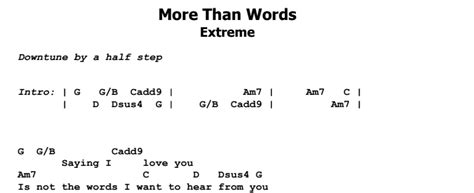 Extreme More Than Words Guitar Chords