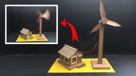 Make Working Model Of A Wind Turbine From Cardboard | Mini Generador ...