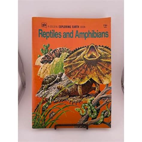 Vintage Reptiles And Amphibians Picture Book Paperback 1974 Golden