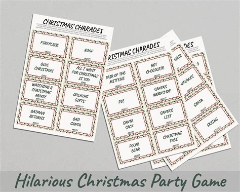 Christmas Party Games Christmas Charades Christmas - Etsy