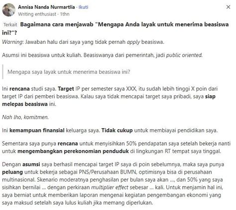 Mengapa Kamu Tertarik Dan Merasa Layak Mendapatkan Beasiswa Ini