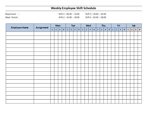 8 weekly employee work schedule template doctemplates