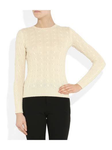 Ralph Lauren Black Label Cable Knit Cashmere Sweater Net A Porter Com