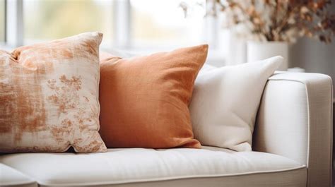 Premium Ai Image Closeup Of A Fabric Sofa In A Modern Living Room