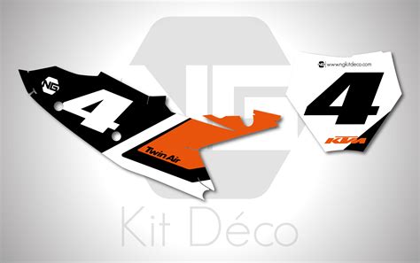 Kit déco fond de plaque numéro KTM SX SXF MERCURE 50 65 85 125 250