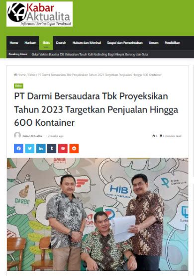 Liputan Berita Website Pt Darmi Bersaudara Tbk