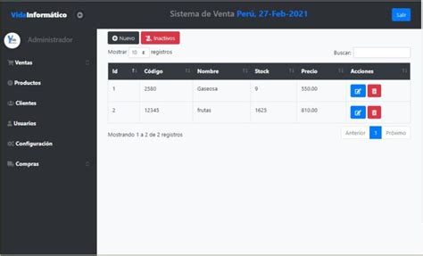 Sistema de venta Php y Mysql MVC Informática y programación