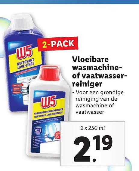 W5 Vloeibare Wasmachine Of Vaatwasserreiniger Aanbieding Bij Lidl