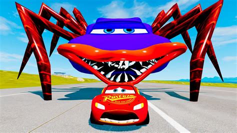 Epic Escape From The Lightning Mcqueen Spider Eater Mcqueen Vs