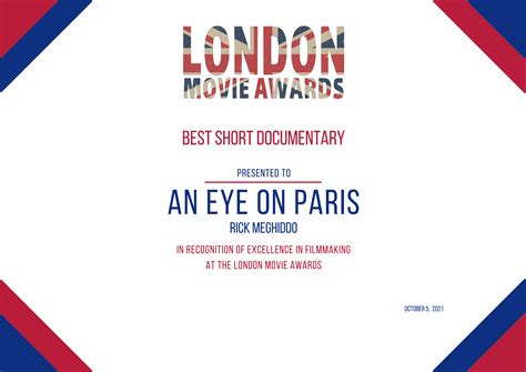 London Movie Awards Certificate-Paris – ArchiDocu