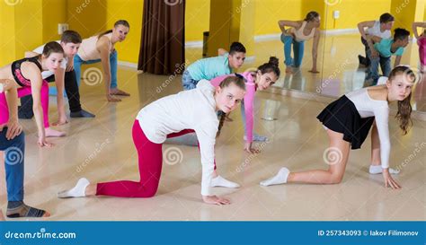 Tweens Training in Choreography Class Stock Image - Image of ...