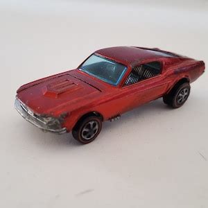 Vintage Hot Wheels Redlines Custom Mustang Hong Kong Red Color With Toning To Paint And General