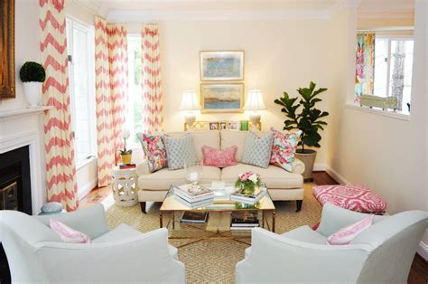 Classic Living Room With Pops Of Pink By Kelloggfurn S Diane Litz