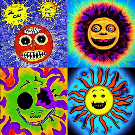 Krea Ai Creepy Sun With A Bad Teeth Greetings Humans Trip