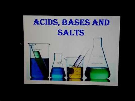 Std 7th Science Chapter 5 Acids Bases And Salts Part 1 YouTube