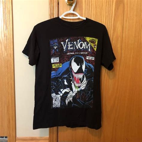 Marvel Venom Lethal Protector Comic Book Cover Black Graphic T Shirt