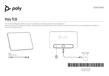 Poly TC8 Setup Sheet - TC8 Manual Download | Manualzz