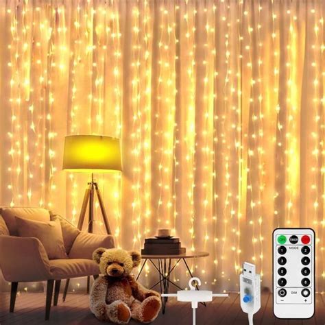 Rideau Lumineux Led Led Mx M Guirlande Lumineuse Rideau Usb Avec