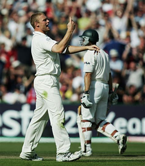 Andrew Flintoff Celebrates Bowling Simon Katich ESPNcricinfo