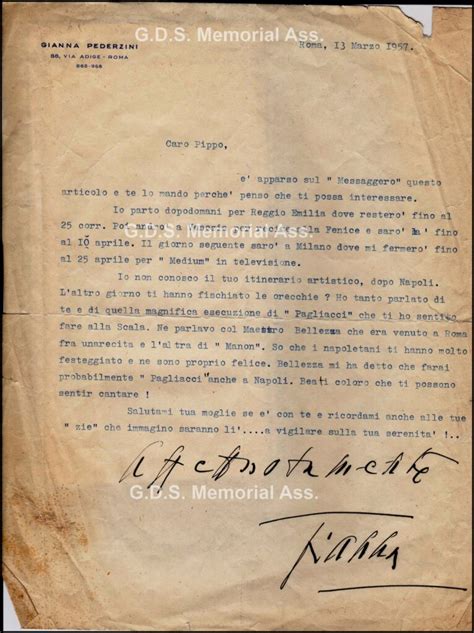 Lettere Dei Colleghi Giuseppe Di Stefano