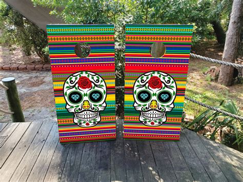 Sugar Skull Cornhole Wraps Skins