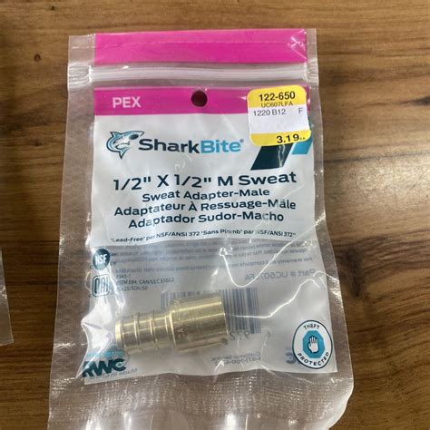 Sharkbite 1 2 Brass Pex Barb X Male Copper Sweat Adapter Uc607lfa For