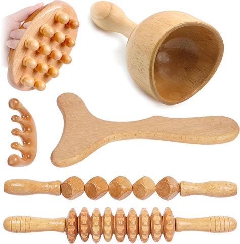 Oyhmc Wood Therapy Massage Tools 6 In 1 Maderoterapia Kit Lymphatic Drainage