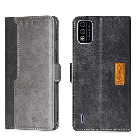 For Itel A48 Contrast Color Side Buckle Leather Phone Case Black