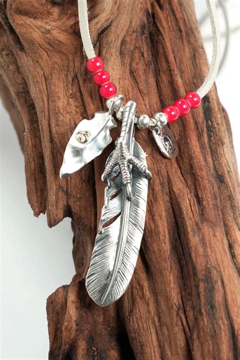 Retro Takahashi Goro Eagle Claw Feather Necklace Set Feather