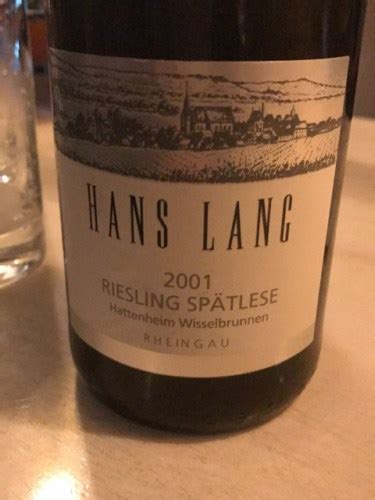 Hans Lang Hattenheim Wisselbrunnen Riesling Spätlese Vivino