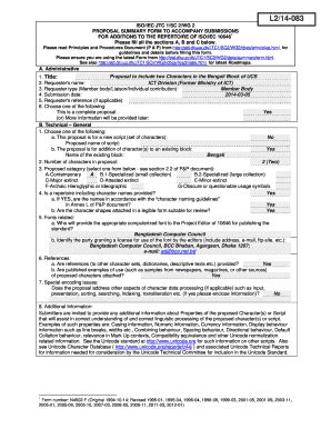 Fillable Online Unicode Iso Iec Jtc Sc Wg Proposal Summary Form