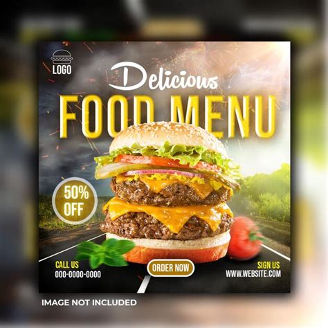 Premium Psd Delicious Food Menu Social Media Post Design Psd File