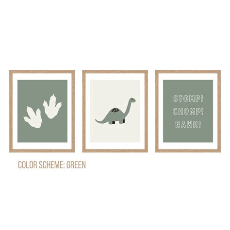 Kids Dinosaur Wall Art Set Various Sizes Digital Download Etsy