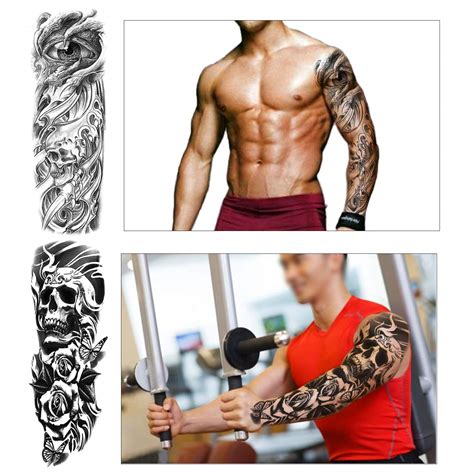 Konsait Full Arm Temporary Tattoo Sheets Large Size Temporary Tattoo