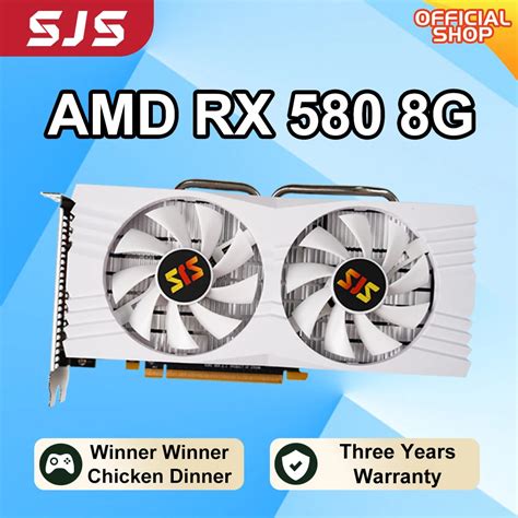 SJS RX 580 8G 256Bit 2048SP GDDR5 AMD GPU Graphics Cards RX580 White