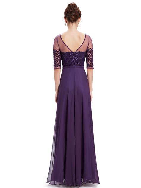 Ever Pretty Long Chiffon Half Sleeve Evening Dress Bridesmaid Formal