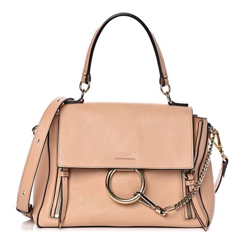 CHLOE Calfskin Small Faye Day Shoulder Bag Blush Nude 472604 FASHIONPHILE