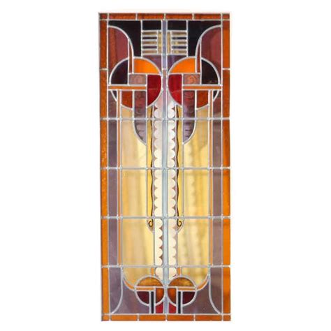 Unique French Art Deco Stained Glass Doors And Windows Set 1920s At