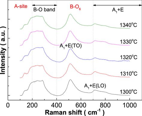 Raman Spectra Of The Libo Doped Bcth Eu Ceramics Sintered At Different