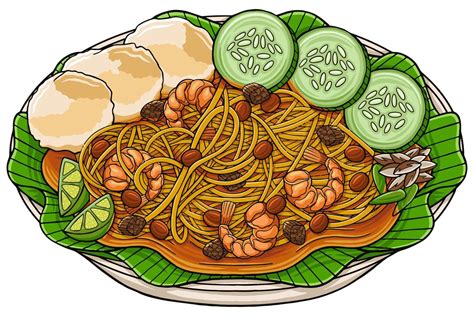 Mie Aceh Indonesian Food 11598396 Vector Art At Vecteezy