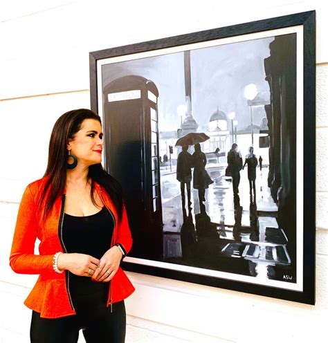 Angela Wakefield Painting Of Trafalgar Square Rain London City By