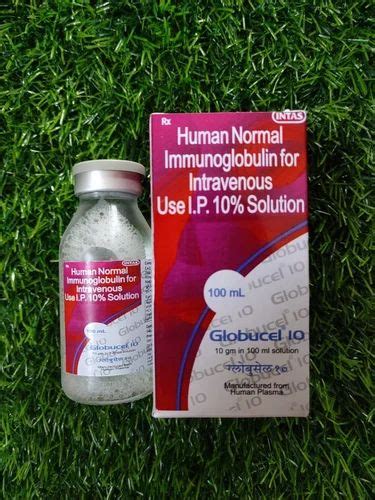 Globucel 10gm 100ml Intas Human Normal Immunoglobulin For Intravenous Use I P 10 Solution At