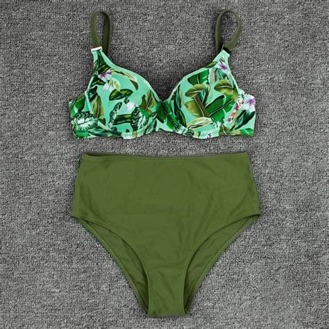 Bikini damskie P894 zieleń wojskowa M Lunzo pl