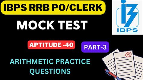 Ibps Rrb Po Clerk Arithmetic Questions Mock Test Part