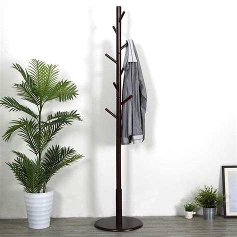 Wooden Coat Rack Stand Entryway Hall Tree Coat Tree With Etsy